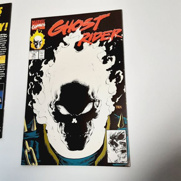 NEW UNREAD MINT Ghost Rider  14 & 15 Marvel Comic Lot GLOWING COVER & Origin - Picture 4 of 5